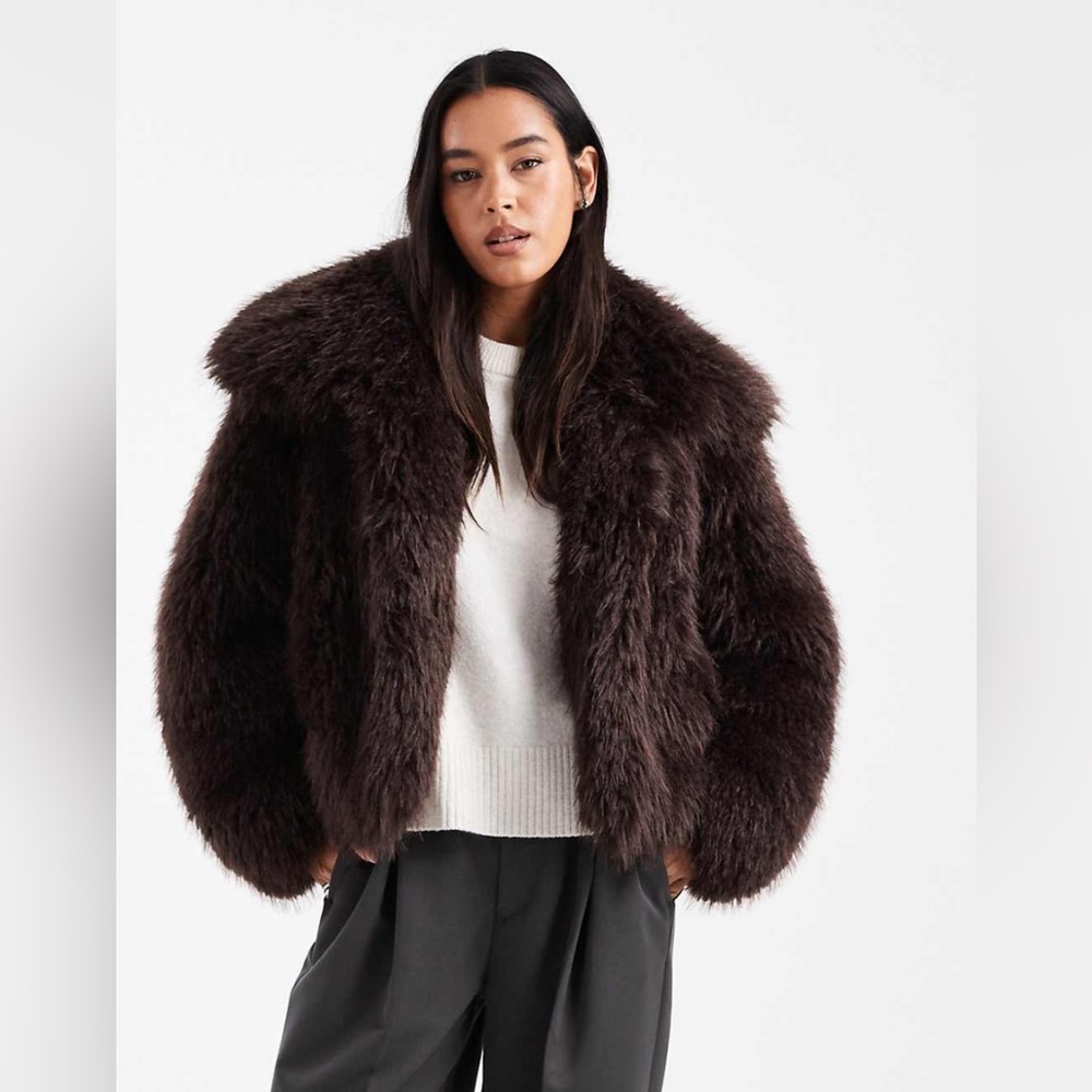 ASOS Brown Faux Fur Jacket